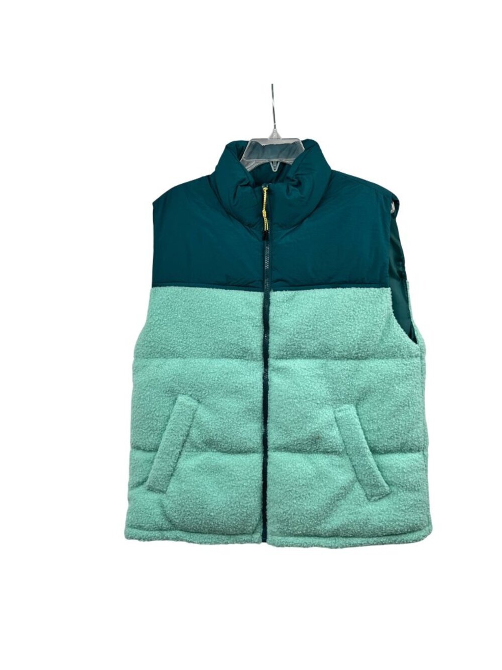 Wild Fable Fleece Vest Full Zip Green/Teal Pockets Womens  Size Small New